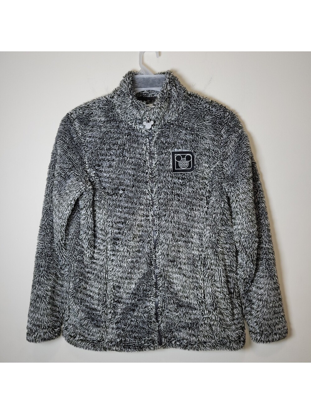Disney Parks Epcot Mickey Mouse Sherpa Fleece Jacket Full Zip Women's XS Gray